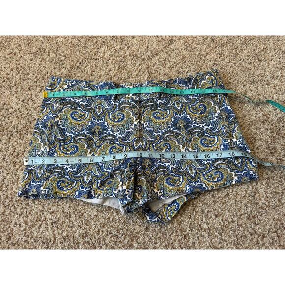 J. CREW dressy shorts, Size 8; Blue & Green Paisley print - Picture 10 of 11